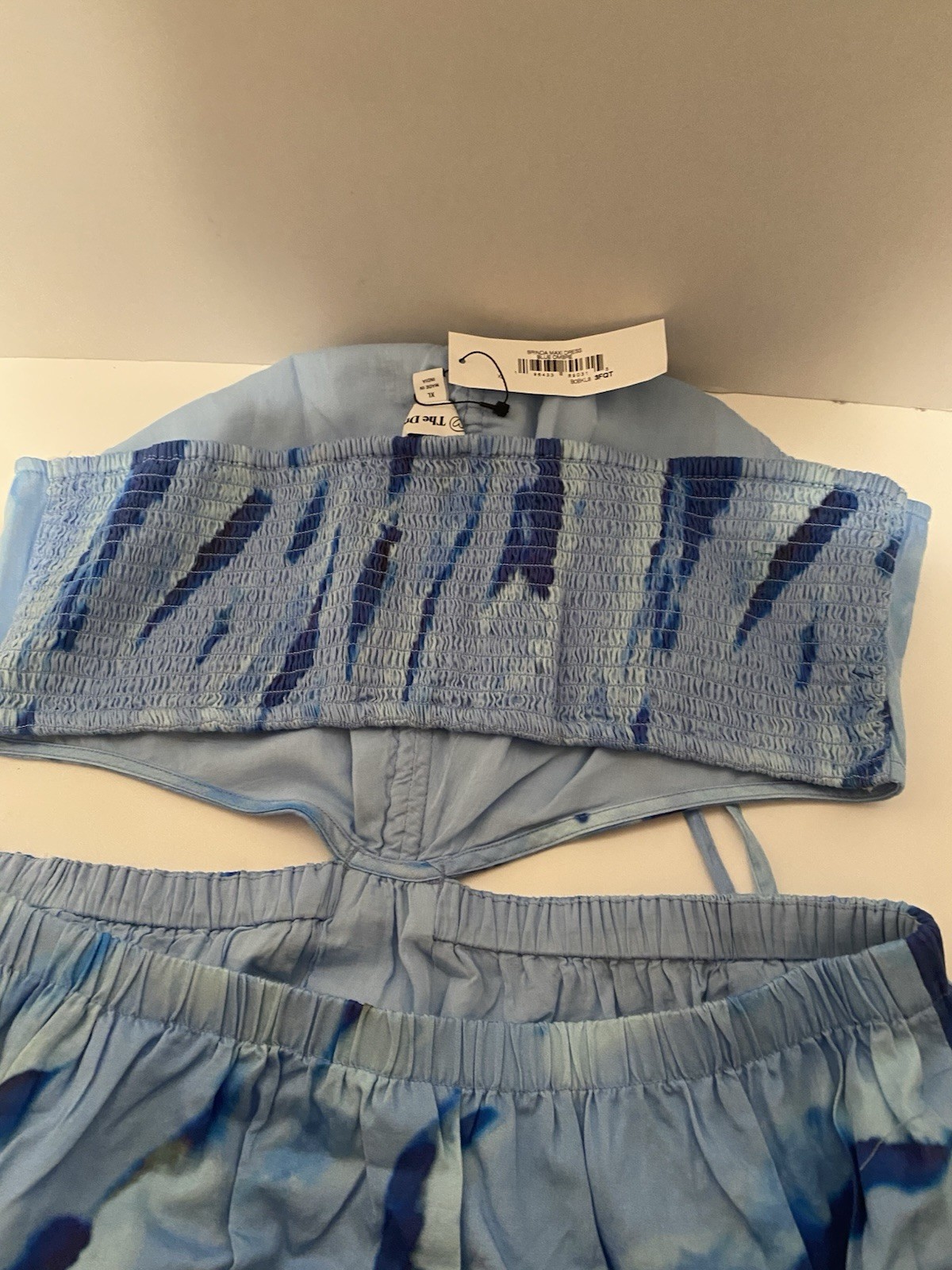 Blue Tie Dye Dress with Back Out