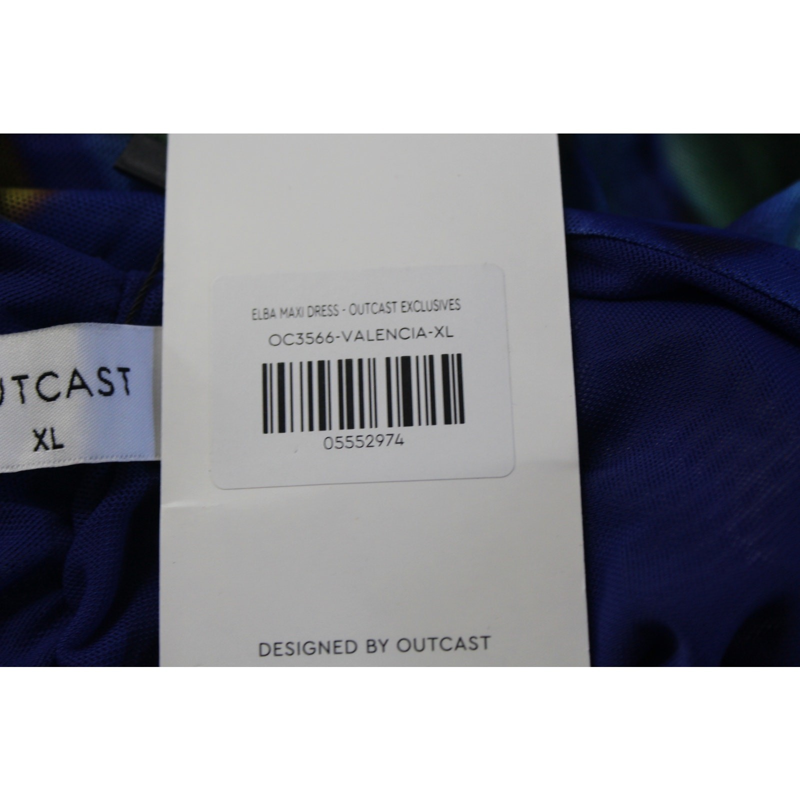 Outcast ELBA MESH MAXI DRESS VALENCIA XL Blue NEW