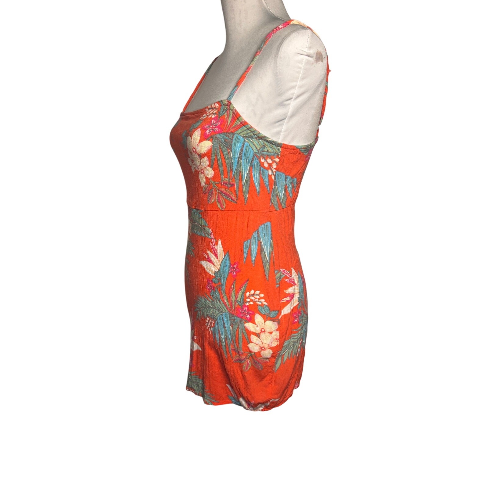 Wild Fable Womens Size M Gauzy Tropical Floral Sleeveless Square Neck Sundress