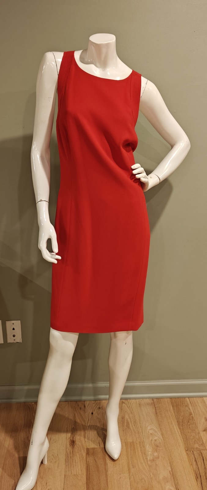 Sexy Red Low Cut Back NOS Linda Allard Ellen Tracy Tank Dress Party, Flirty