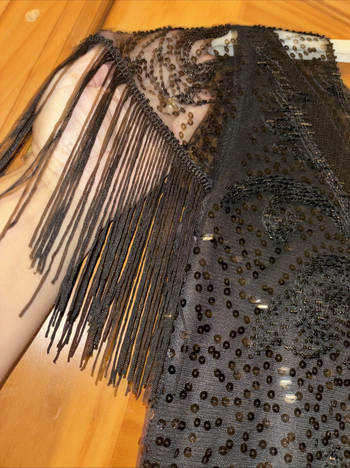 Flapper Dress Black Size 6 PrettyGuide ’20s Sequin Beaded Cocktail