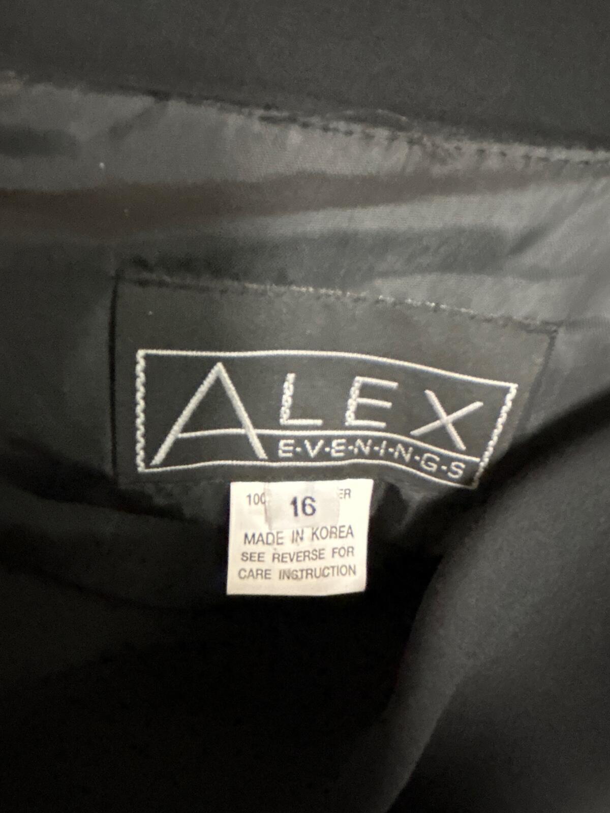 ALEX EVENINGS Dress Size 16 black beaded layered Longer Length