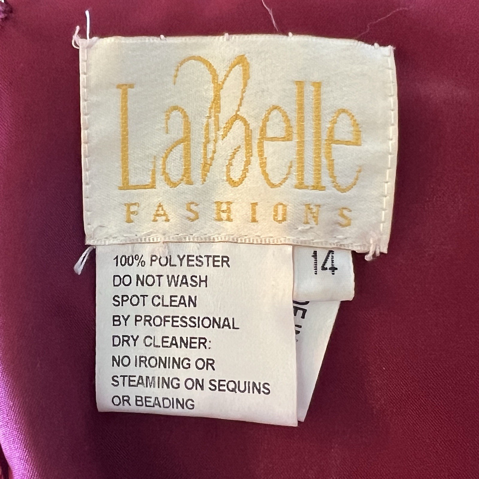 LaBelle Fashions Formal Gown Size 14 Wine Black Lace Whimsigoth Goth Romantic