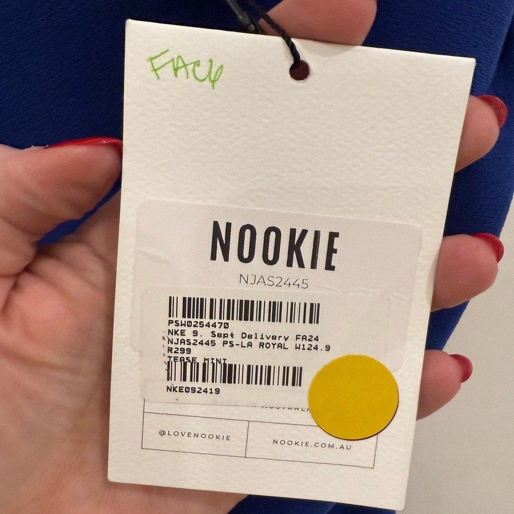 NWT Nookie Tease Mini Dress in Royal