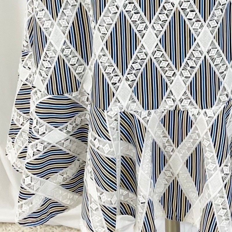 Sandro Paris Striped Ella Midi Dress Women Size 40 Ruffle Parisian Chic Romantic