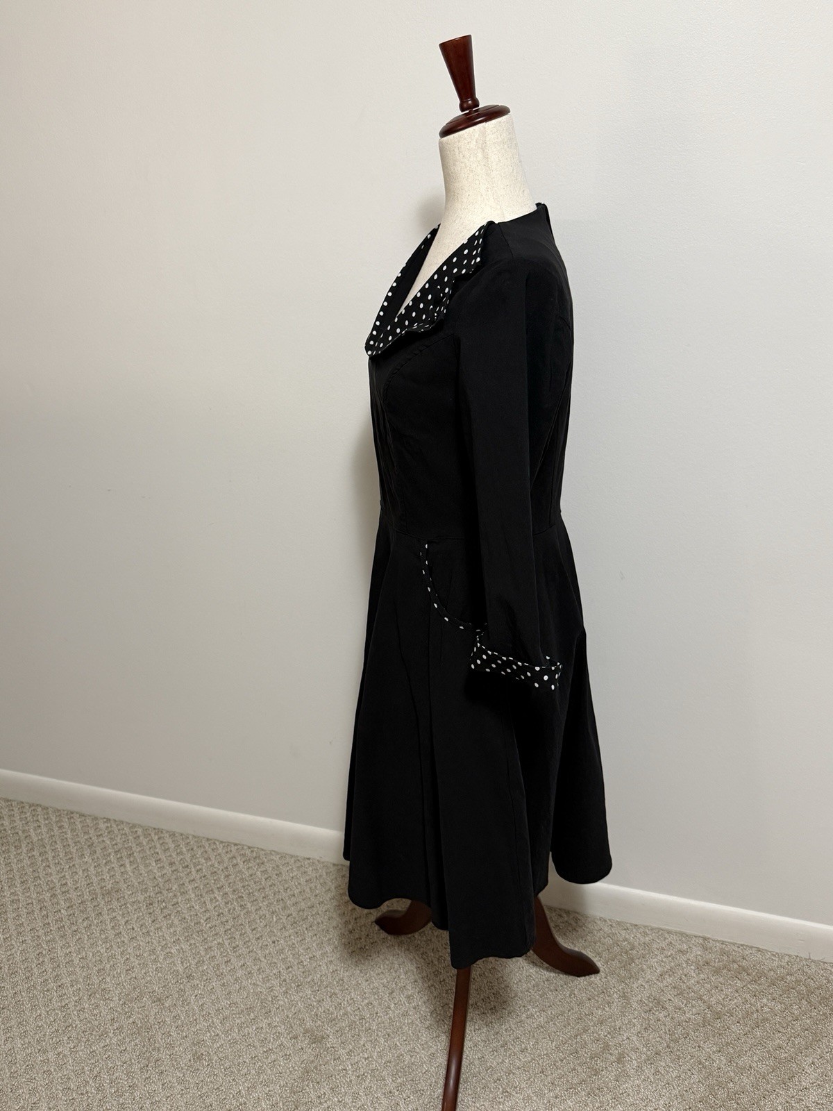 Hell Bunny Vixen Rona Black Polka Dot Pinup Rockabilly Retro Dress Size XL