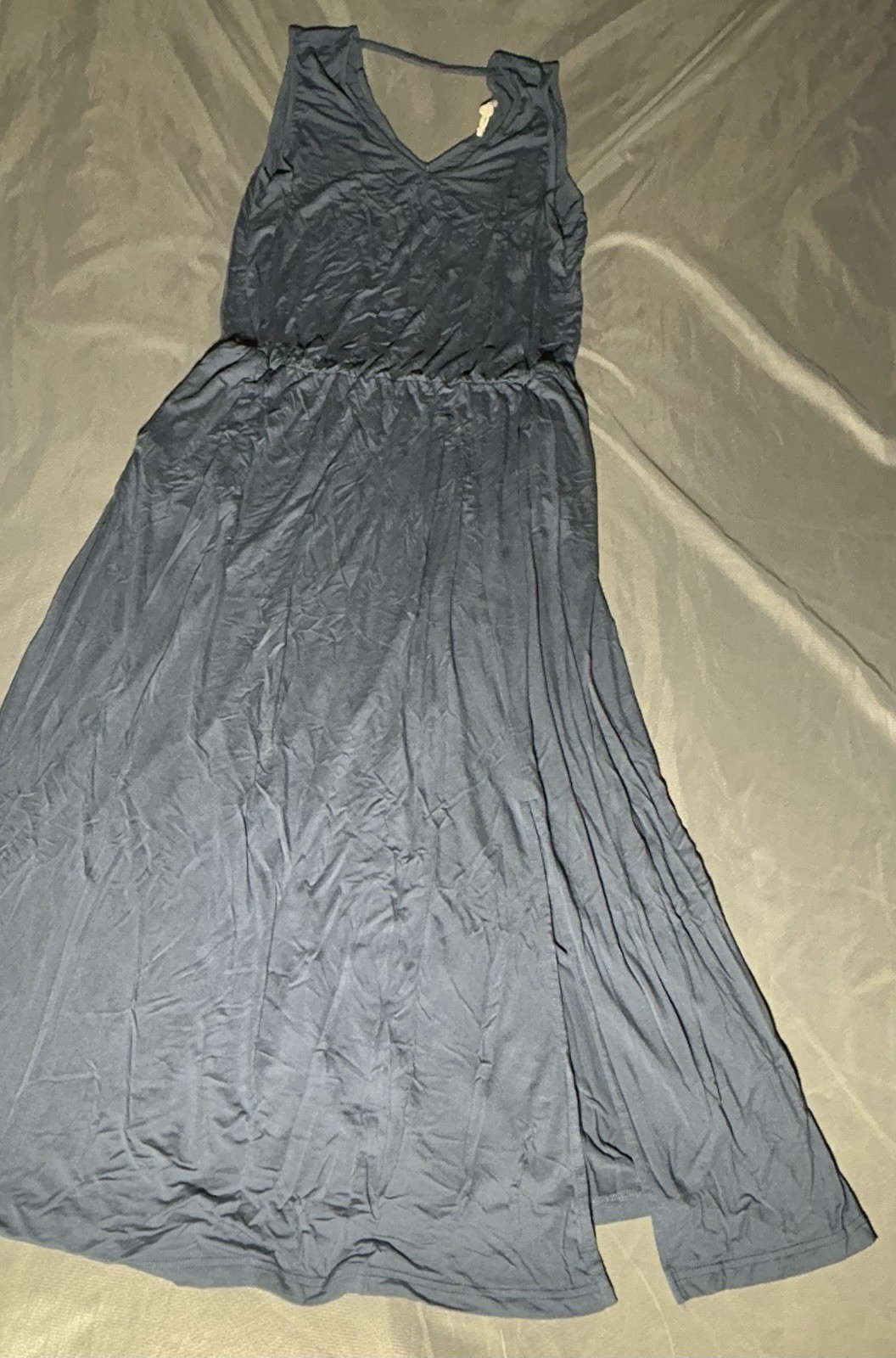 Maxi Dress with Pockets Indigo Thread Co. Sleeveless Solid Blue Size XL