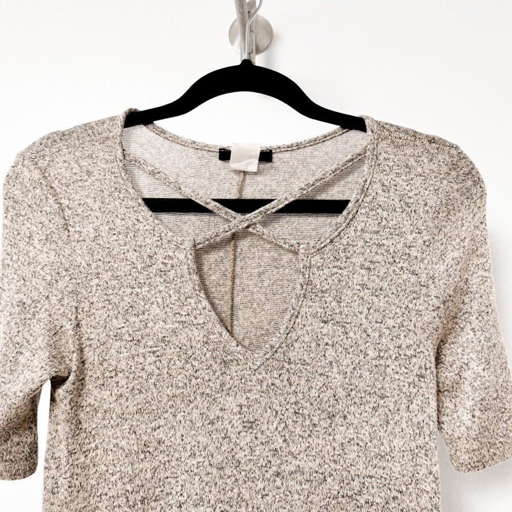 First Love Cut Out Detail Neckline Winter Spring Chic Mini Dress Heather Tan