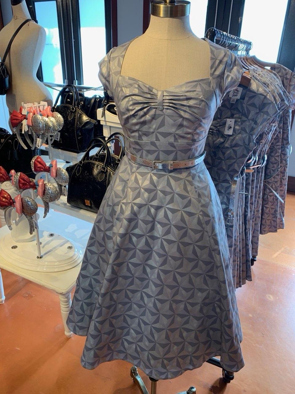 The Dress Shop by Disney Spaceship Earth Geometric Fit & Flare Belted S