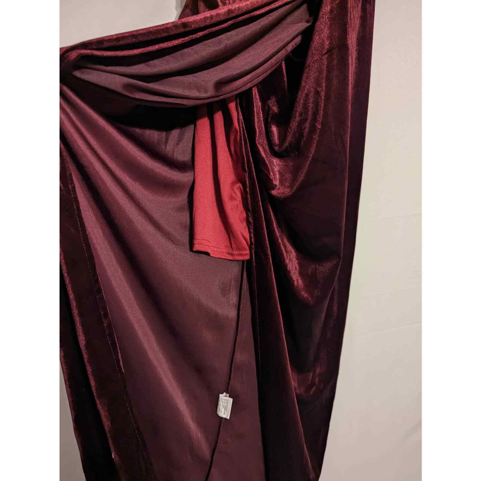 Ababalaya NWT velvet burgundy elegant spaghetti strap maxi dress women’s large