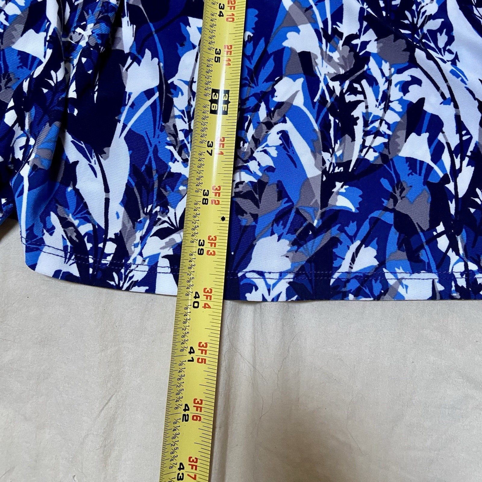 Blue, Black, Grey and White Dress Barn Dress Size XL