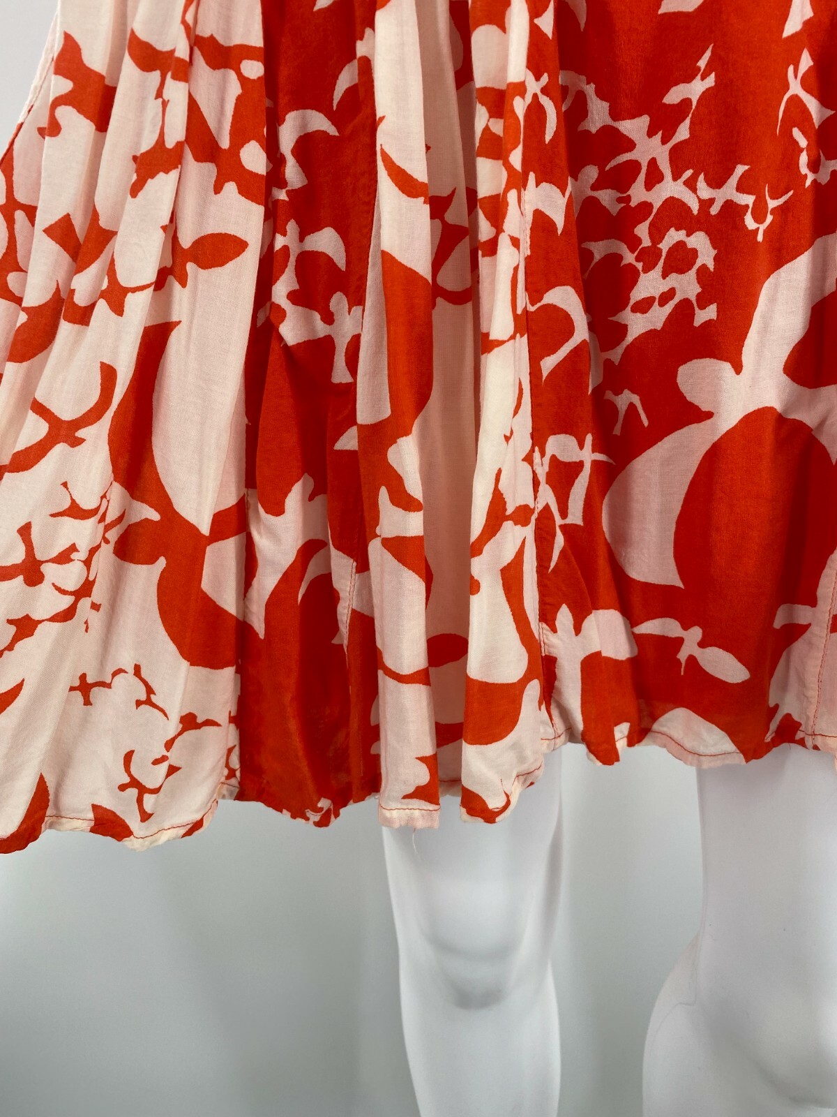 Maeve Anthropolgie Indiga Swing Short Dress Short Sleeves Orange White Dove XSm