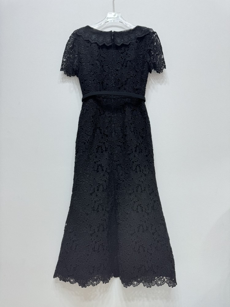 French Style Womens Lace Slim Short Sleeve Square Neck Mid Long Fishtail Dresses