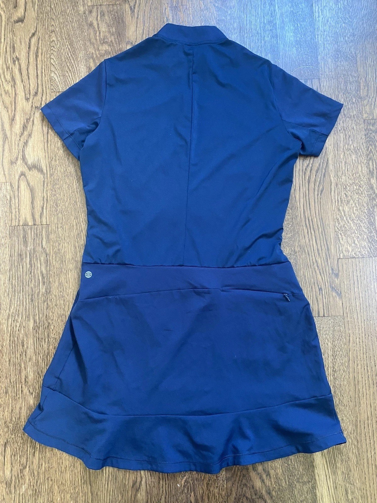 Adidas Frill Golf Dress Blue Pockets Womens Medium Recycled Materials Activewear
