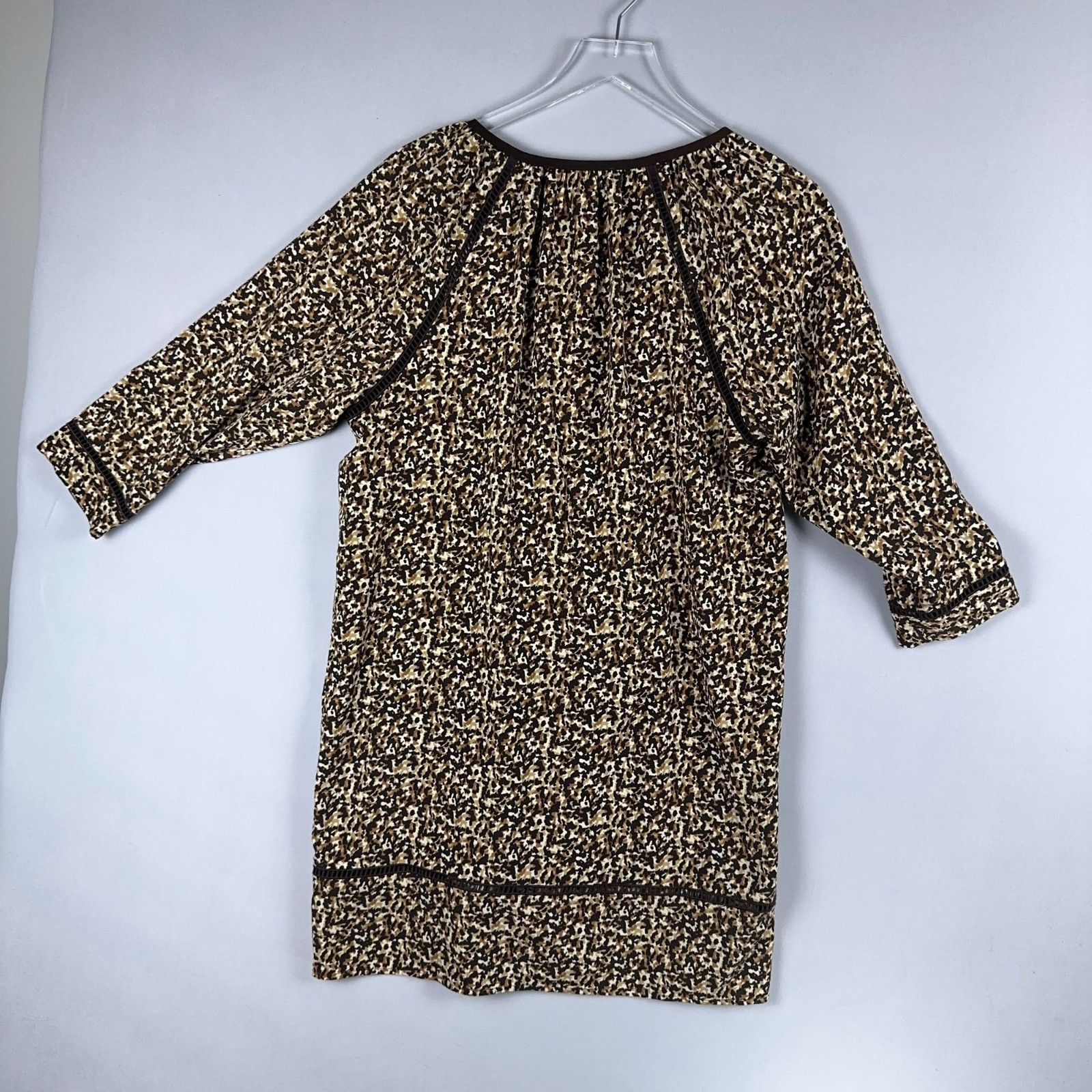 Michael Michael Kors Tunic Dress Size Small Leopard Print Tassel Tie V Neck