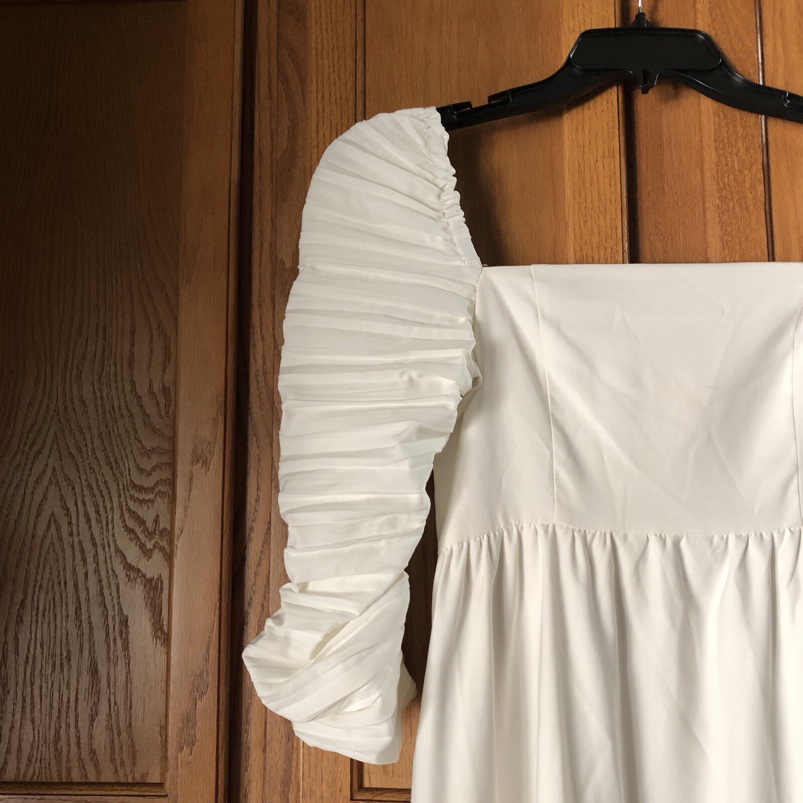 OPT Cottagecore Square Neck Smocked Milkmaid A-Line Midi Dress White Small