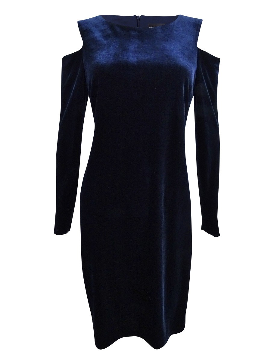 Connected Women’s Cold Shoulder Velvet Sheath Dress