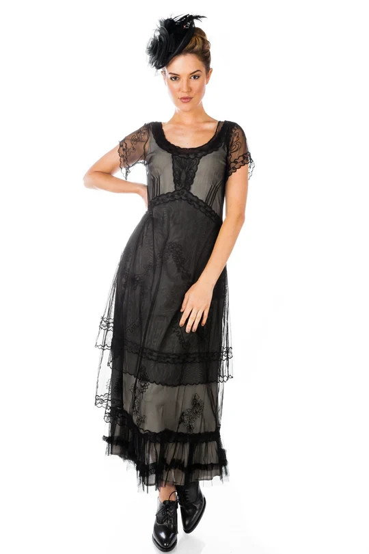 NWT CL-169 Black Nataya Edwardian Inspired Dress Size 3XL, Vintage Look