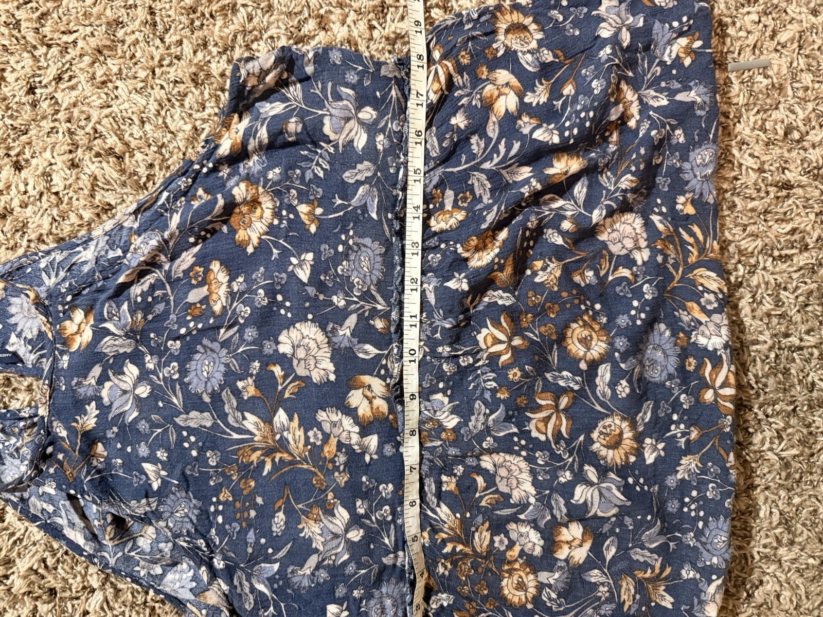 American Eagle Outfitters Floral Mini Dress Sleeveless Blue Beige White S/P