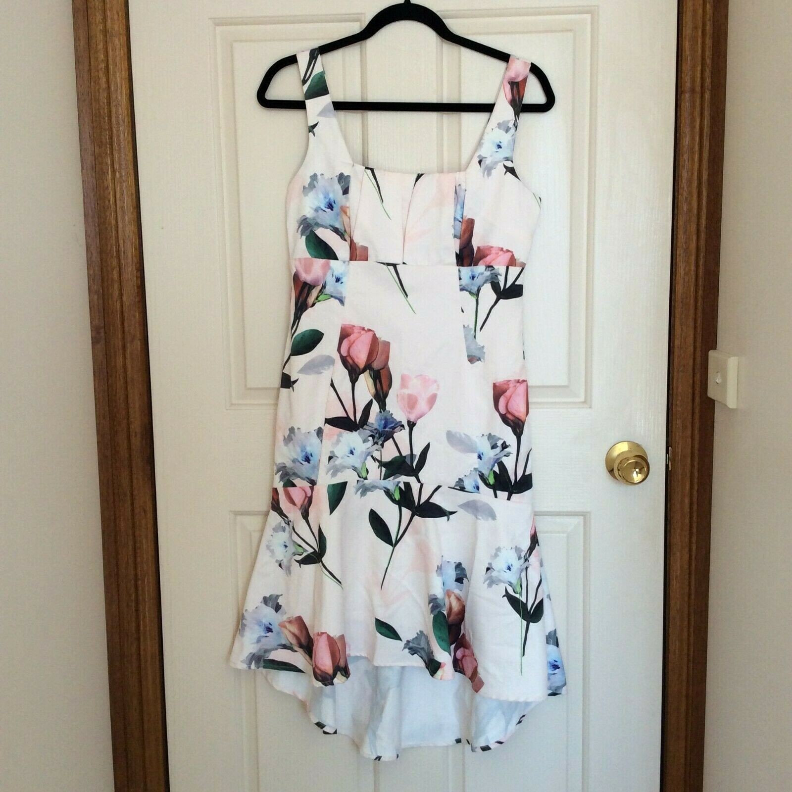 Teaberry Floral Multi-Pink Women’s High-Low Cocktail/Party Wedding Dress Size 8