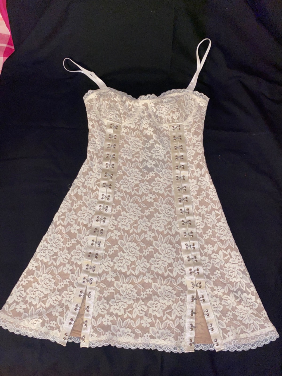 ladies lace mini dress lge bnwt jgr&stn off white