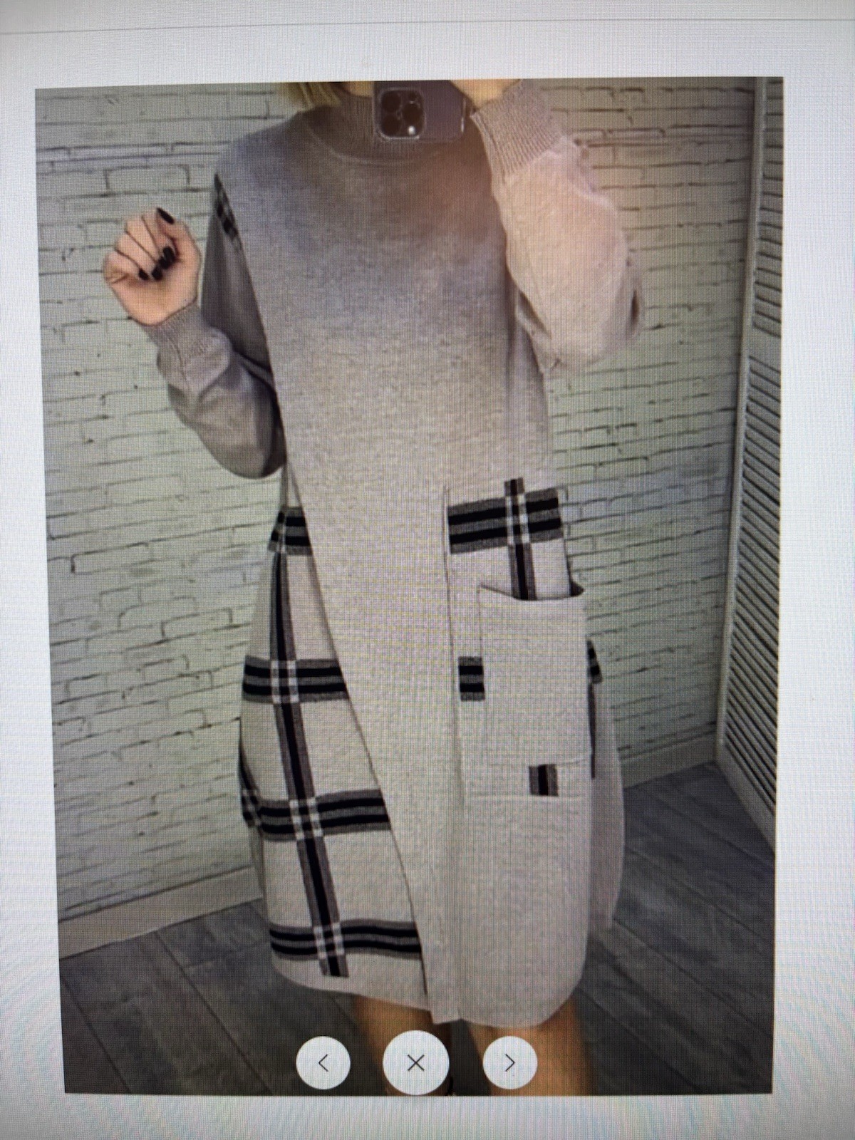 StyleWe Casual Plaid, Asymmetric, Mock Neck Sweater Knee Length Dress, NEW￼