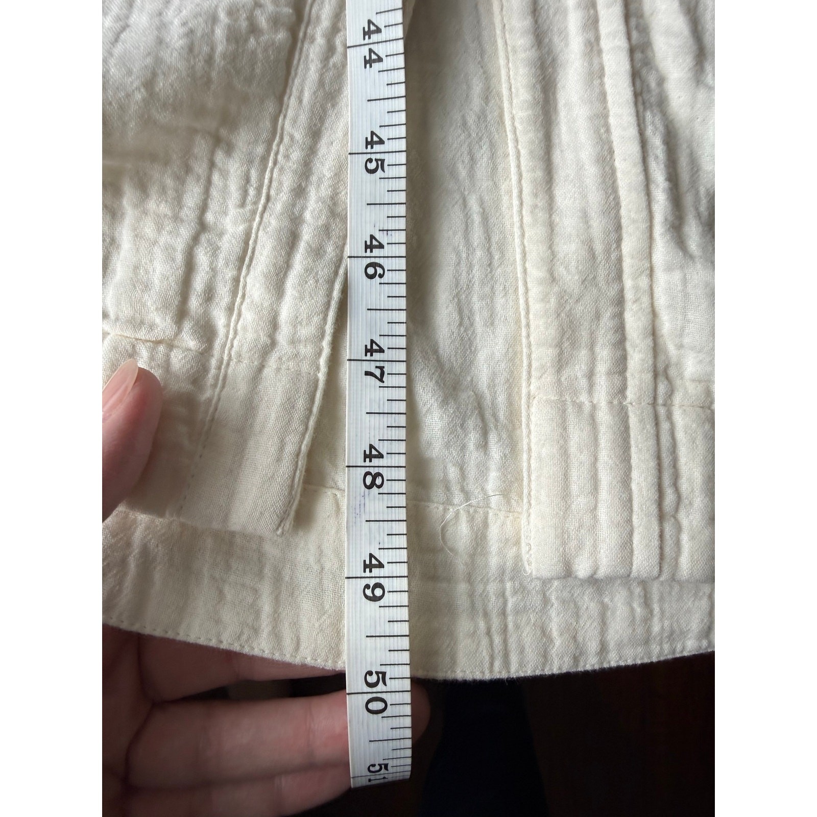 Madewell NWT Cotton Gauze Button Down Shirt Dress L Cream Side Slit Maxi Coverup