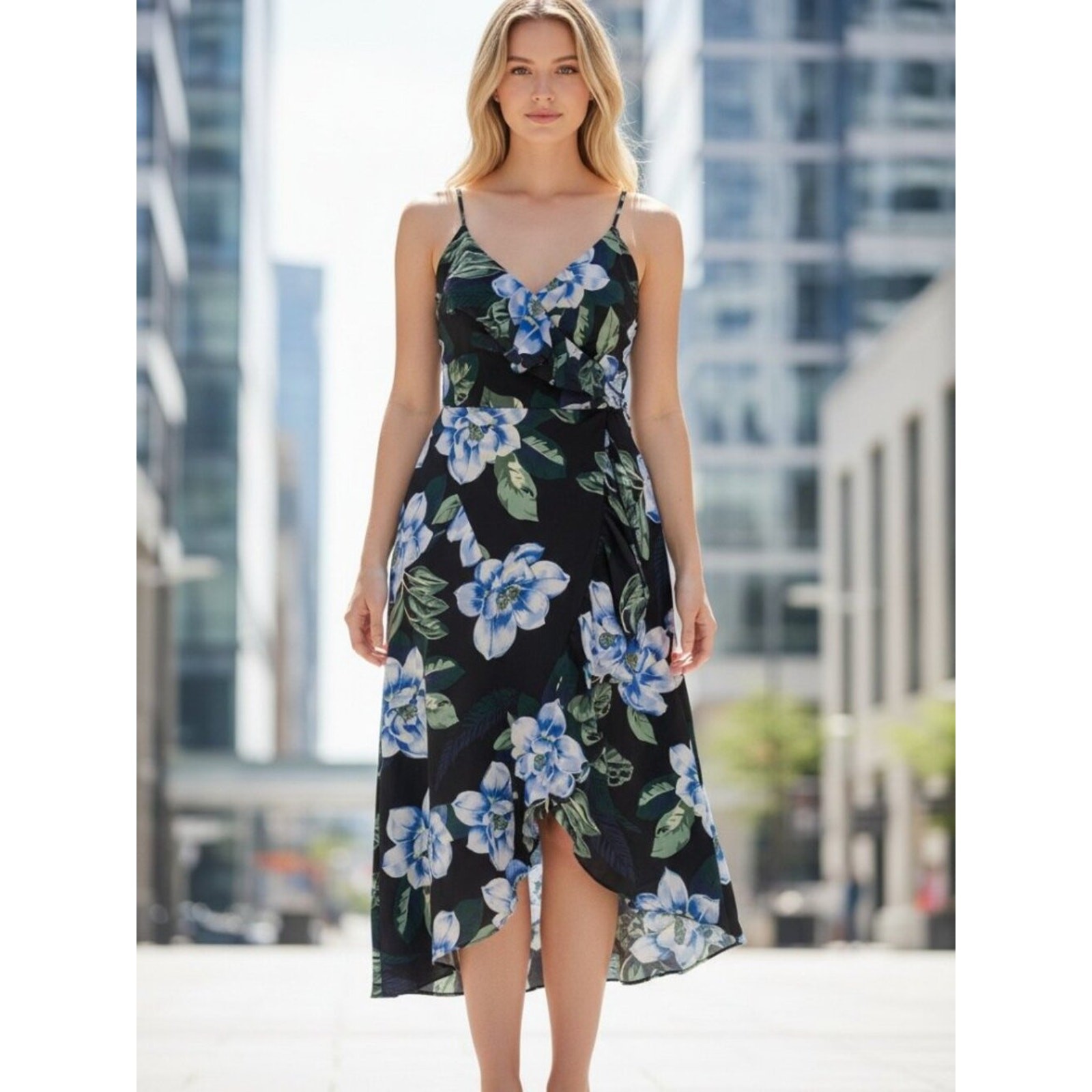 Banana Republic Botanical Floral Women’s Floral Midi Dress-Size 8 M
