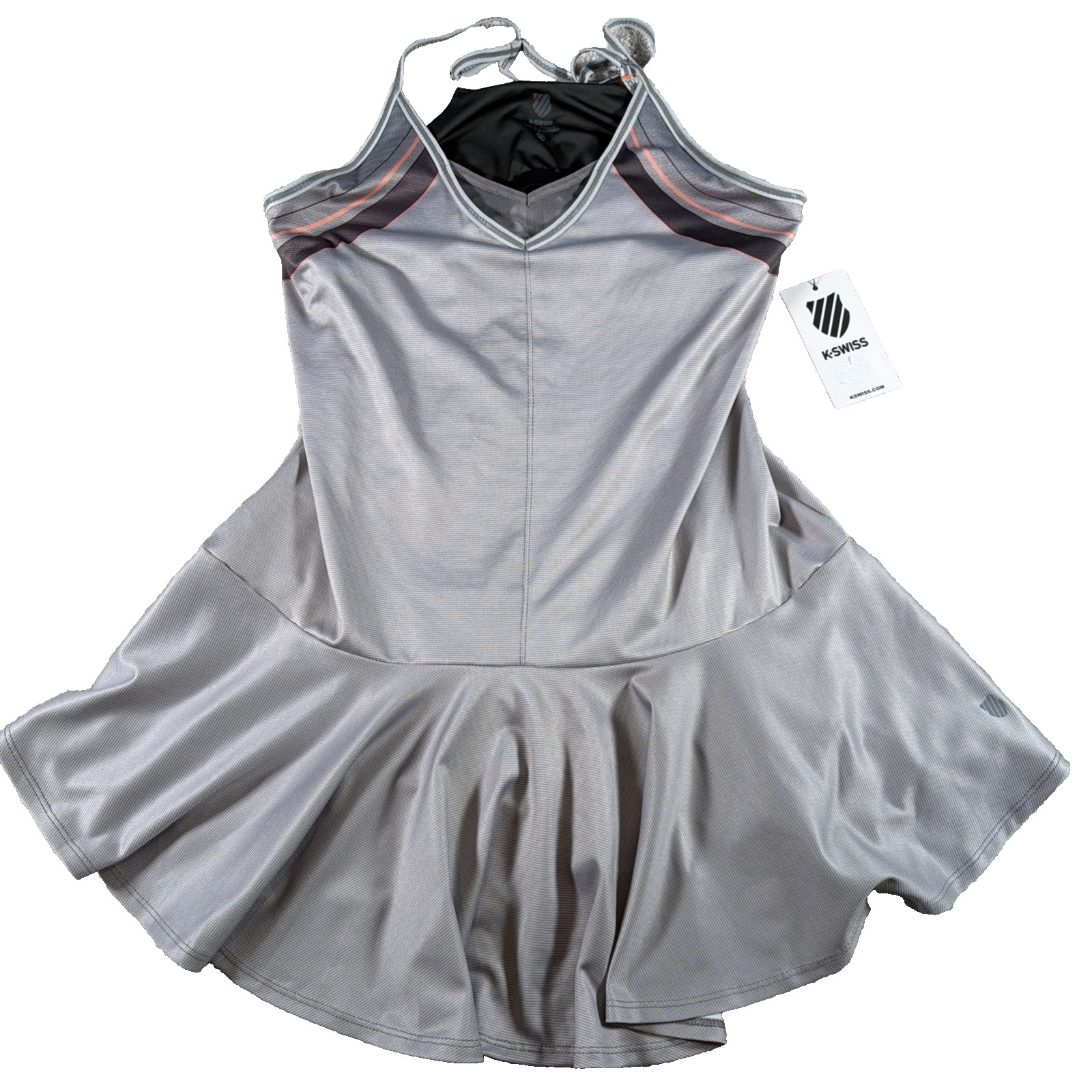 K Swiss Sculpt Strappy Tennis Dress NO SHORTS Womens Medium Gray Athletic NEW