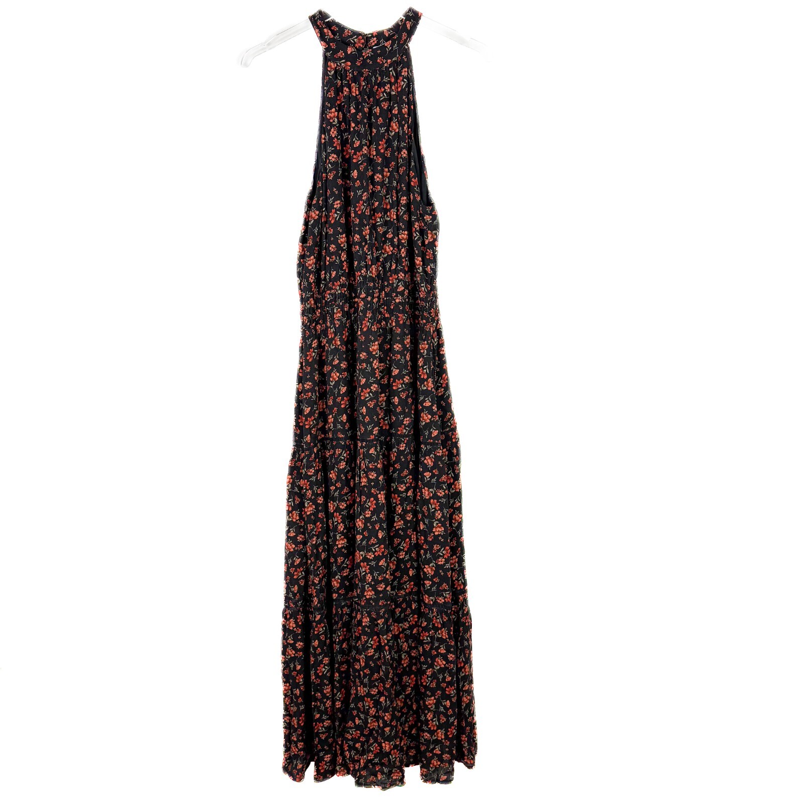 Lost + Wander Fleur Halter Maxi Dress In Orange Party Til Dawn Size Large L EUC