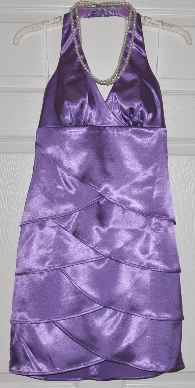 Wedding Bridal Prom Women Girl Mini Dress Skirt Padded Bra Top + PEARL NECKLACE