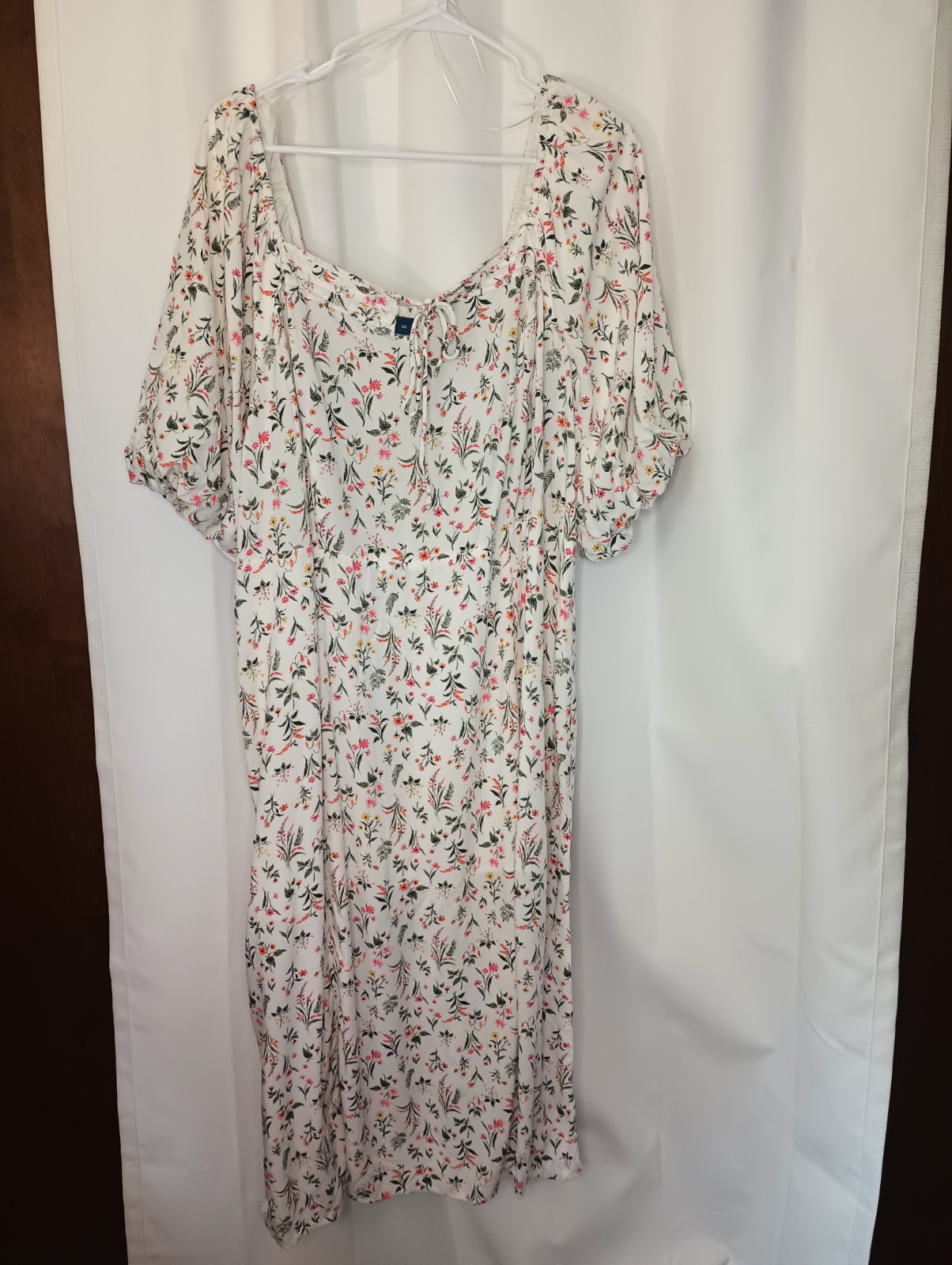 Old Navy Womens Milkmaid Midi Dress 2X Floral Cottage Peasant Dainty Romantic