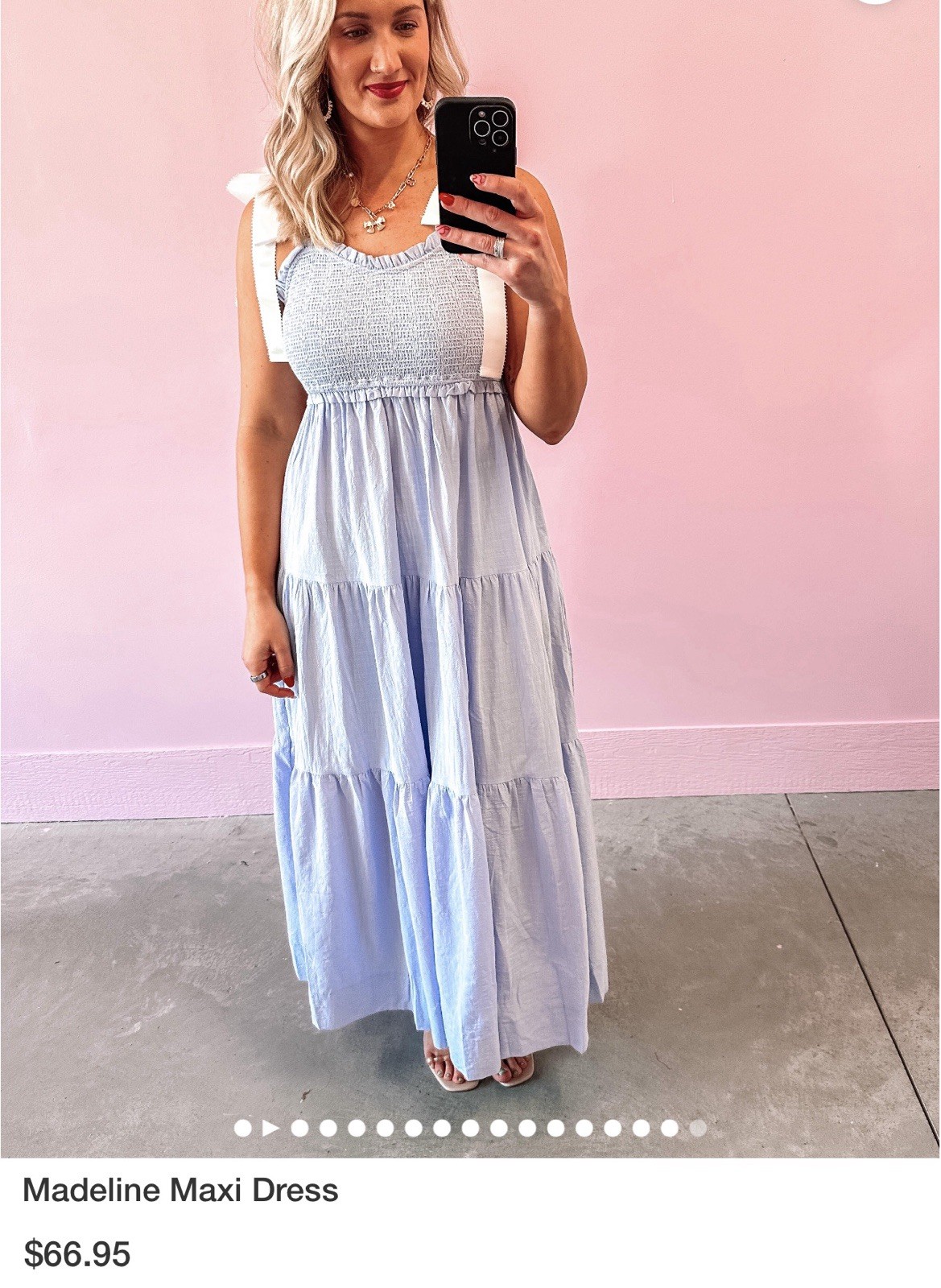 Elegant light blue sundress