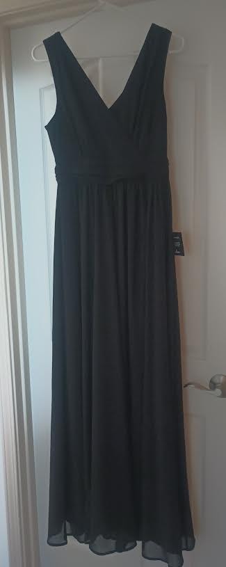 WOMEN’S LULUS BLACK SURPLISE MAXI DRESS SLEEVELESS LINED SIDE SLIT STYLE #66885