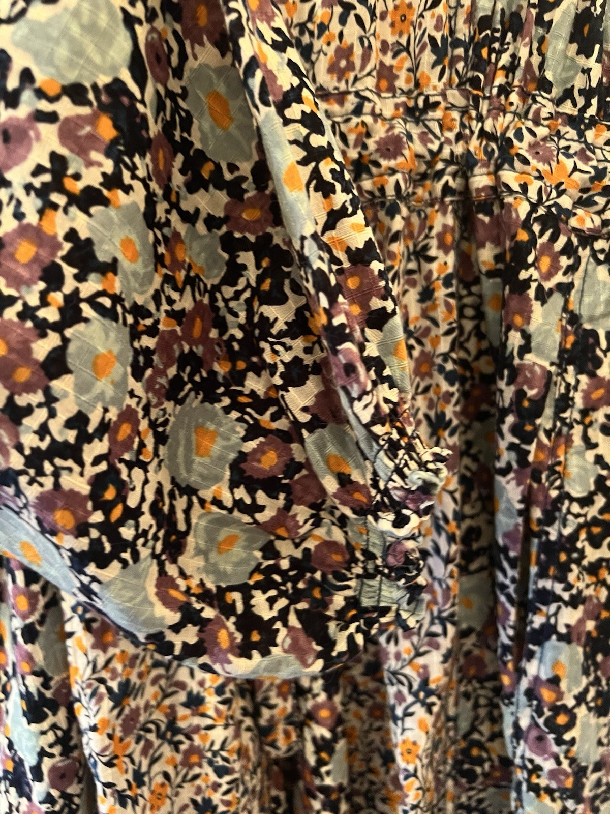 Jigsaw Multicoloured Floral Contrast Cotton Midi Shirt Dress, UK 12
