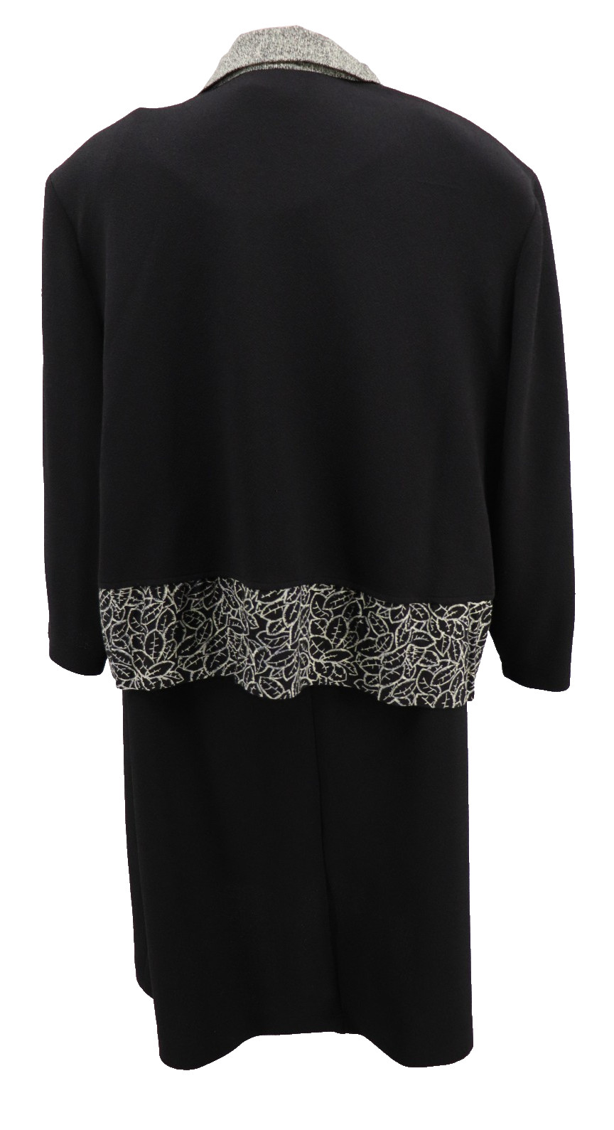 Coldwater Creek 2 Pc Set Midi Dress Jacket Womens 22 Black Long Sleeve Packable