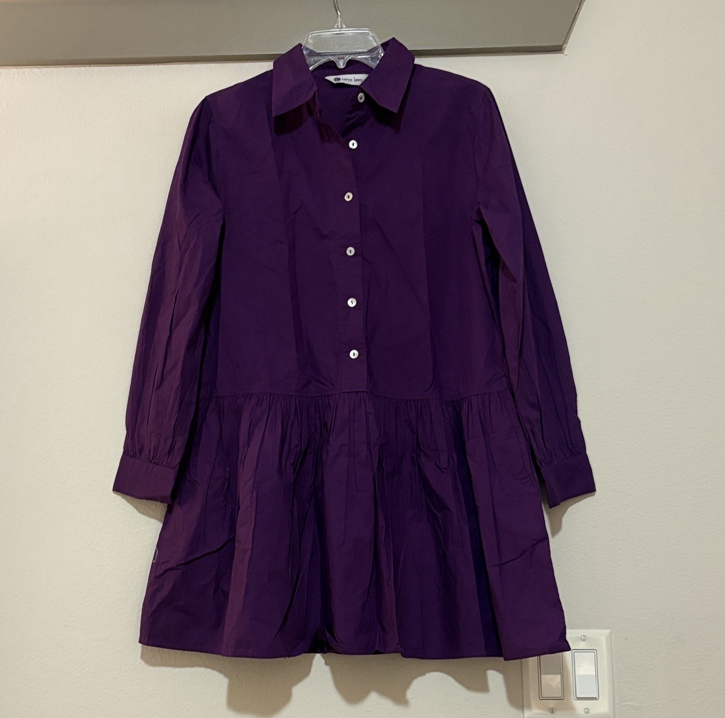 Caryn Lawn Purple Shirtdress OS NWT
