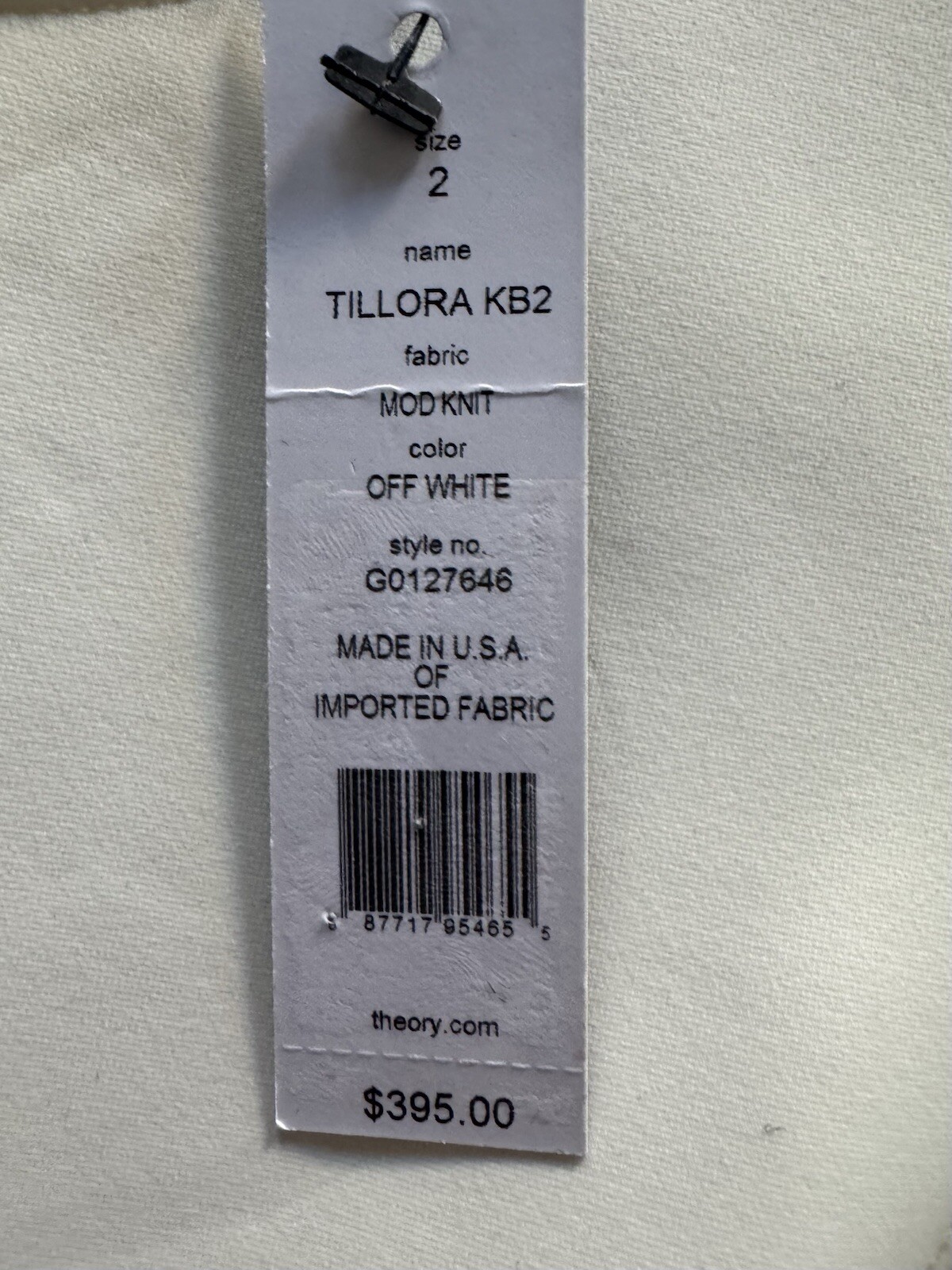 THEORY Tillora KN2 Mod Knit Neoprene Scuba Dress Size 2 $395 ~ Off White