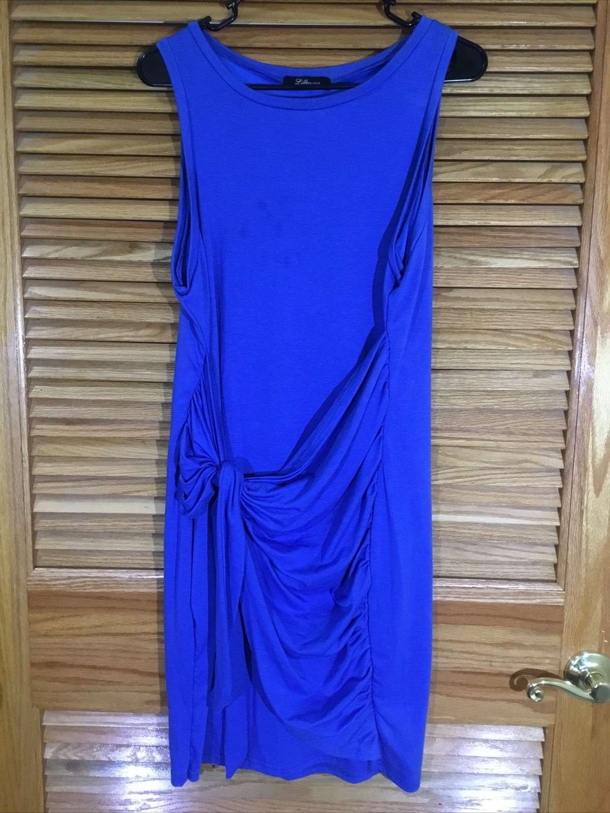 Lillusory Women’s Size XL Blue Sleeveless Bodycon Ruched Mini Dress CW-298