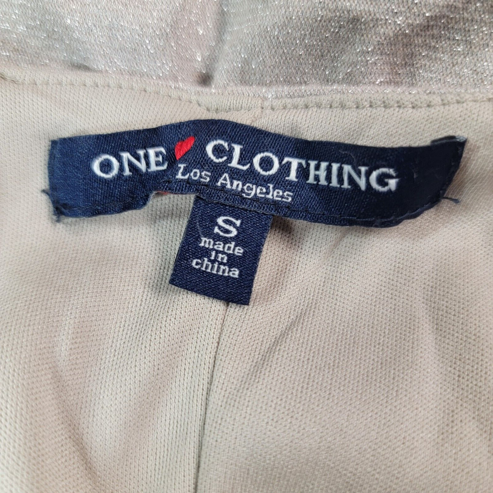 One Love Clothing Womens Dress Size S Beige Glitter Stretch Flowy Ruffled A Line