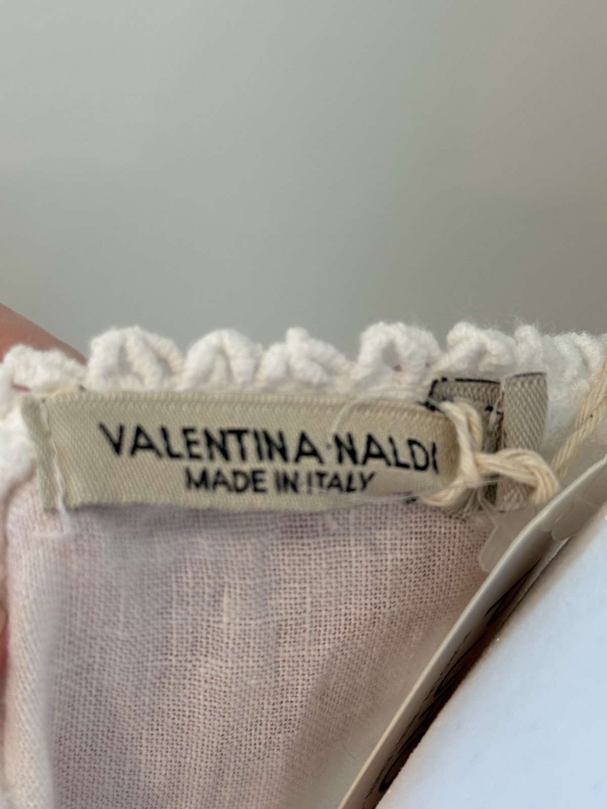 Valentina Naldi Linen Crochet Trim Beach Pics Summer midi Dress sz from Italy