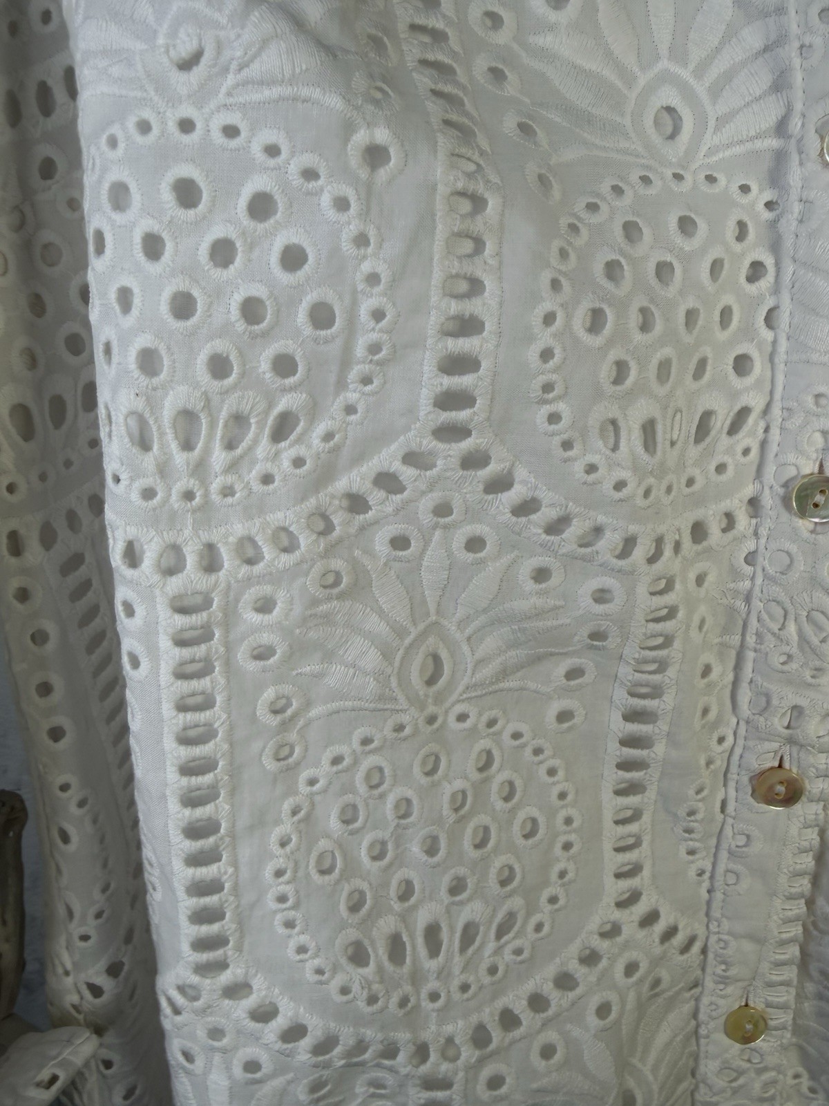 Lilly Pulitzer Eira White Muse Pineapple Tile Eyelet Midi Shirt Dress Sz 10 NWT