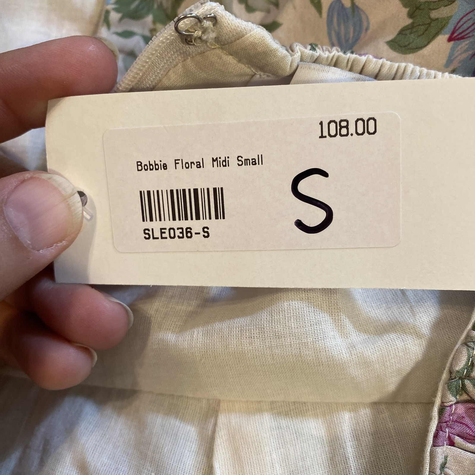 Sofie the Label Dress Womens Small Bobbie Floral Midi Ruffle Open Back Tie
