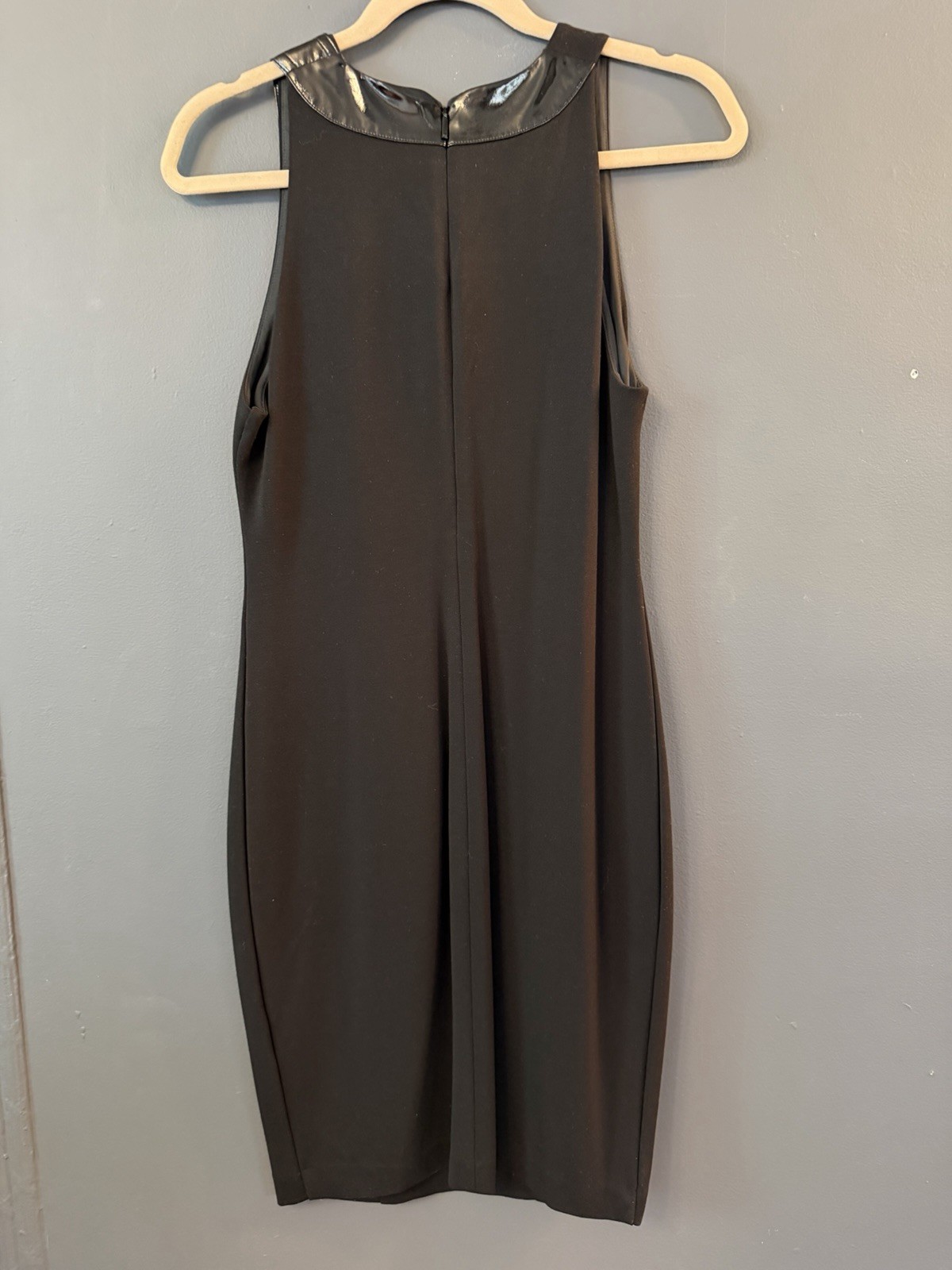 Armani Exchange Women’s Black Solid Shift Knee Dress Sleeveless Zip Button S
