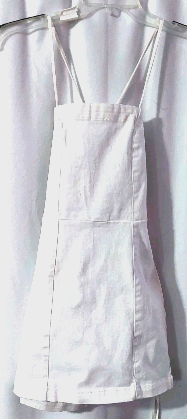 Dollhouse White Denim Dress Size 7 / 8 Mini Spaghetti Straps Length 31″