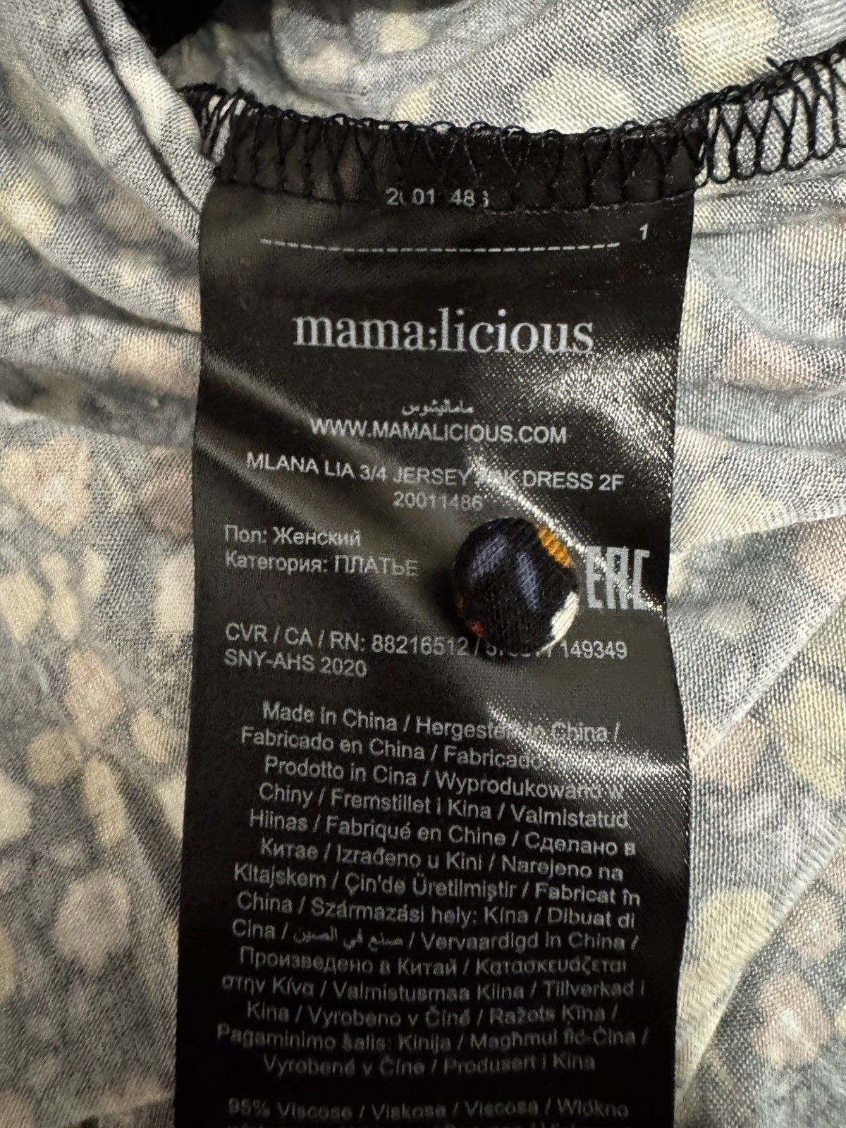Ladies Mamalicious Maternity Dress Floral V Neck Pregnancy NEW With Tags- Medium