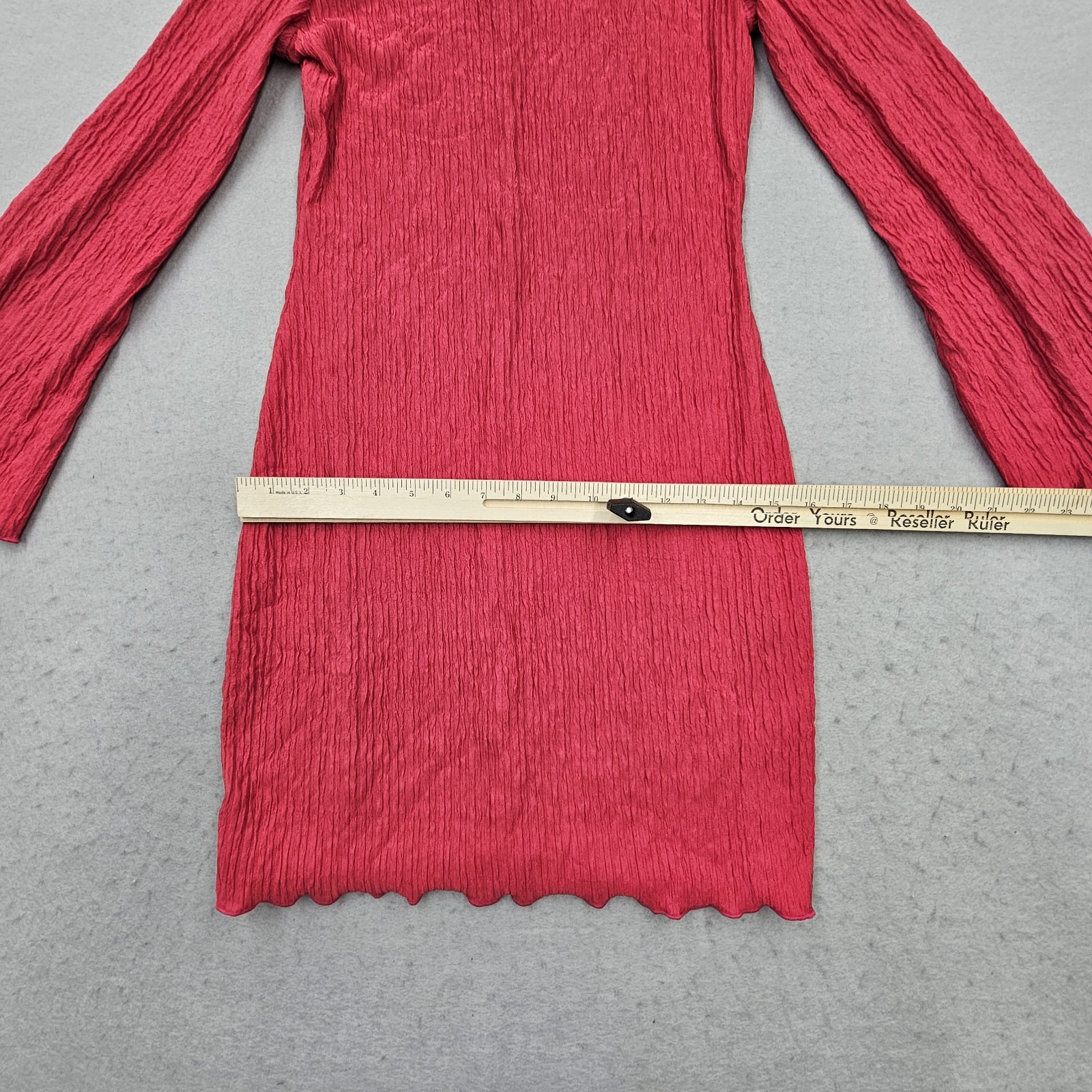 Annystore Womens Small Red Bell Long Sleeve Mini Dress Ruffeled