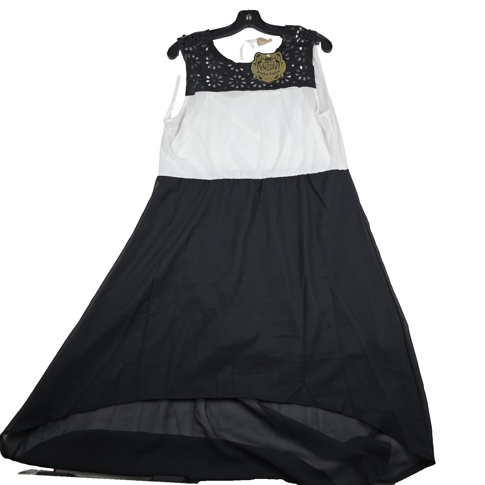 Jessica Taylor NYC Dress Women’s Size XL White Black Color Block New