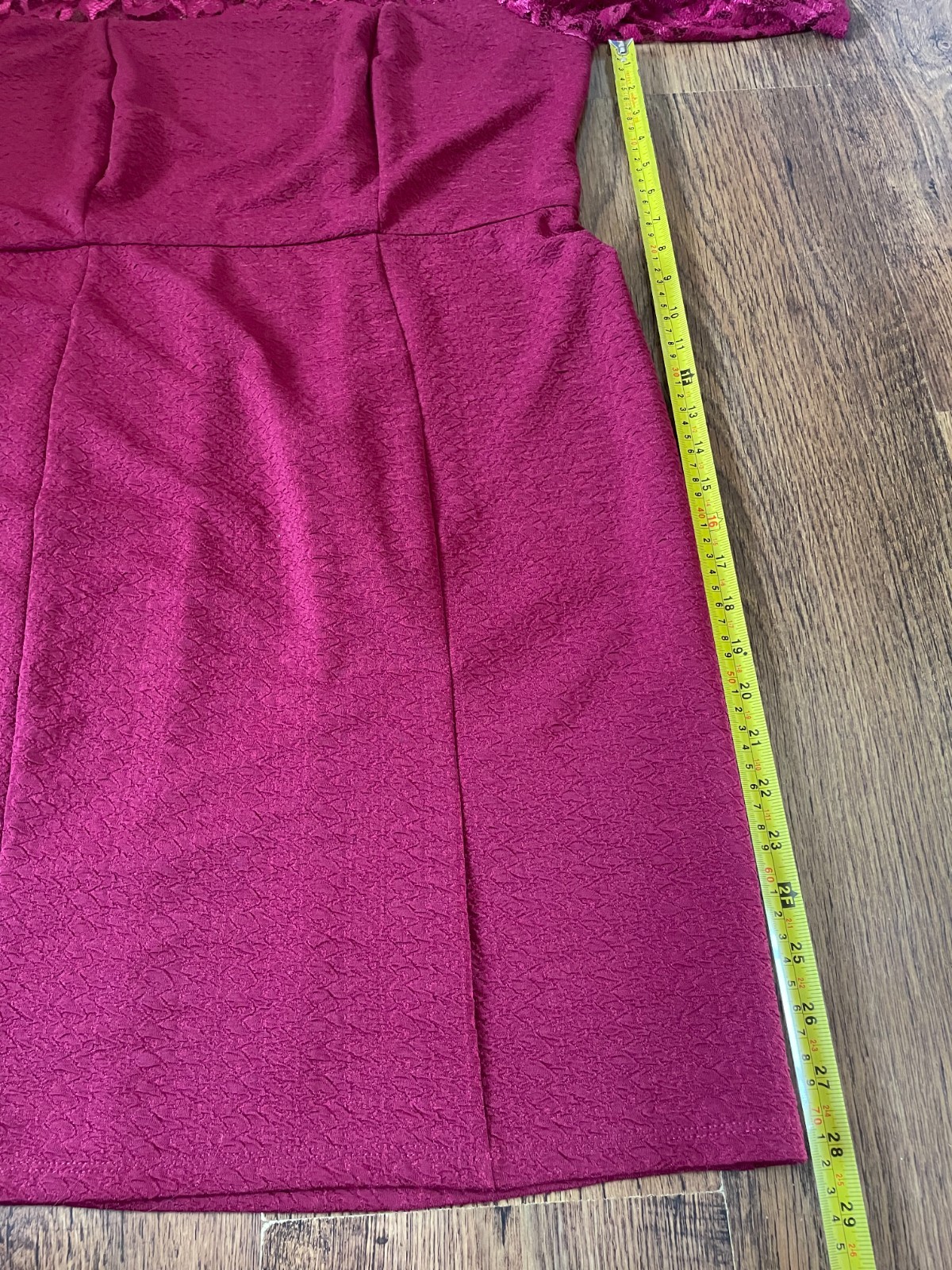 Moda by George burgundy bodycon dress with lace details uk 18 eur 46