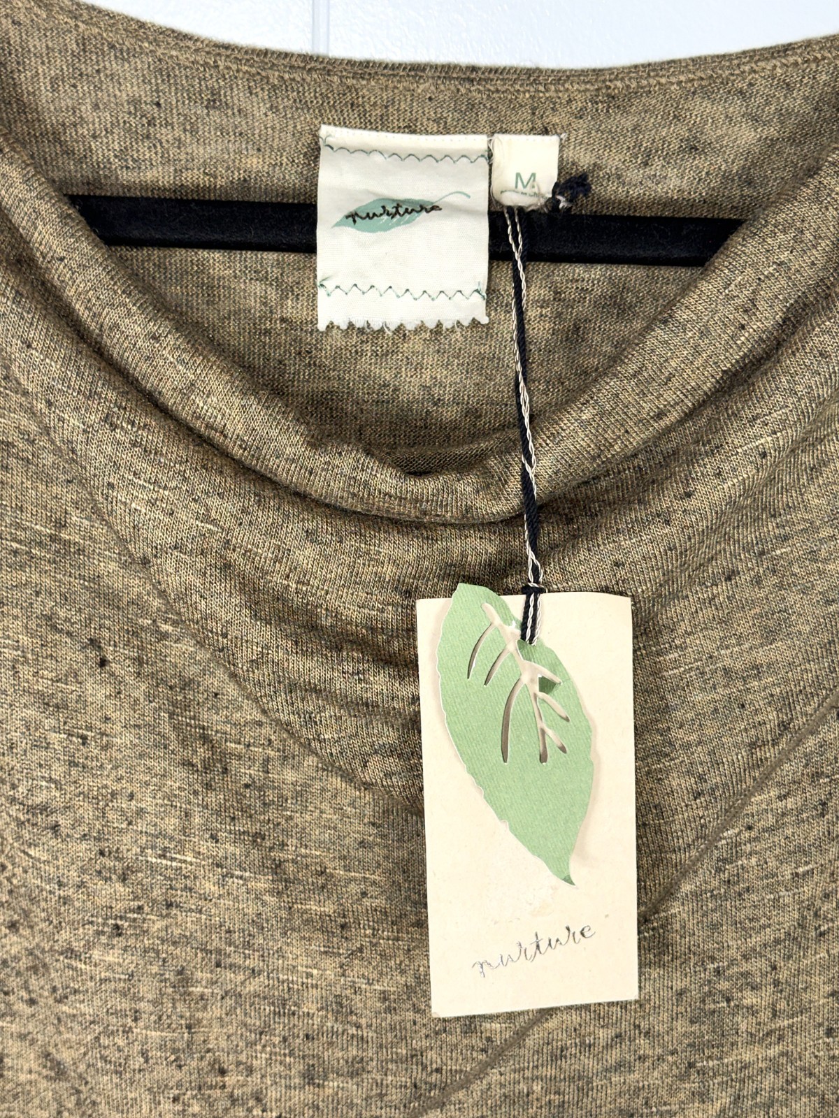 Nurture Anthropologie Sahara Beige Linen Blend Neutral Cowl Neck Tunic Dress M